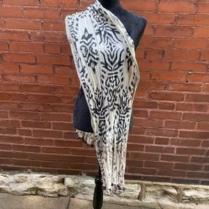 J. Jill Tan Black and Ivory Scarf